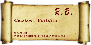 Ráczkövi Borbála névjegykártya