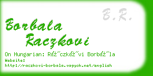 borbala raczkovi business card